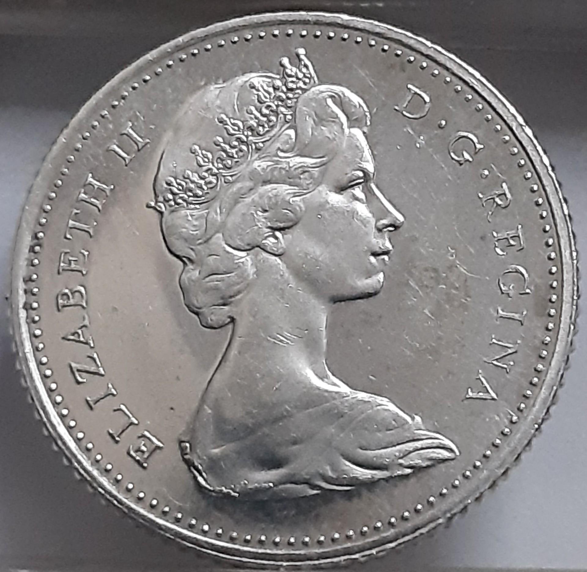 Kanada 10 Centų 1965 KM#61 Sidabras (2178)