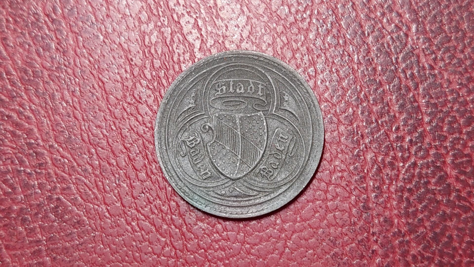 10 Pfennig 1919 Baden-Baden Notgeld Vokietija Zn