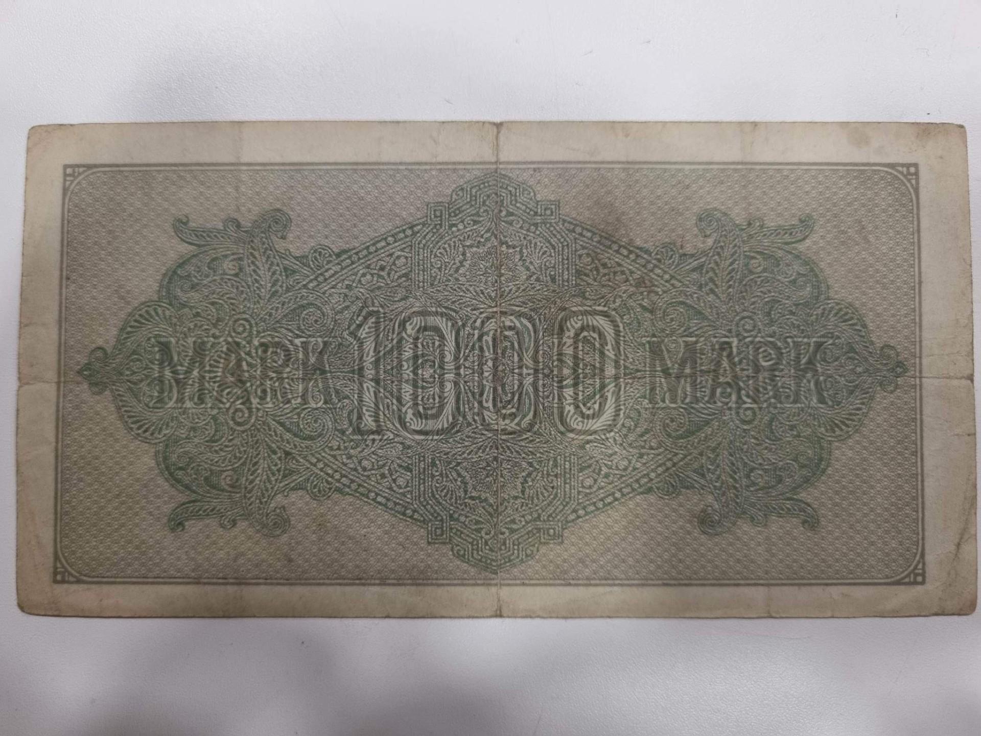 Vokietijos Reichsbanknote 1000 Berlyn 1922 metu 