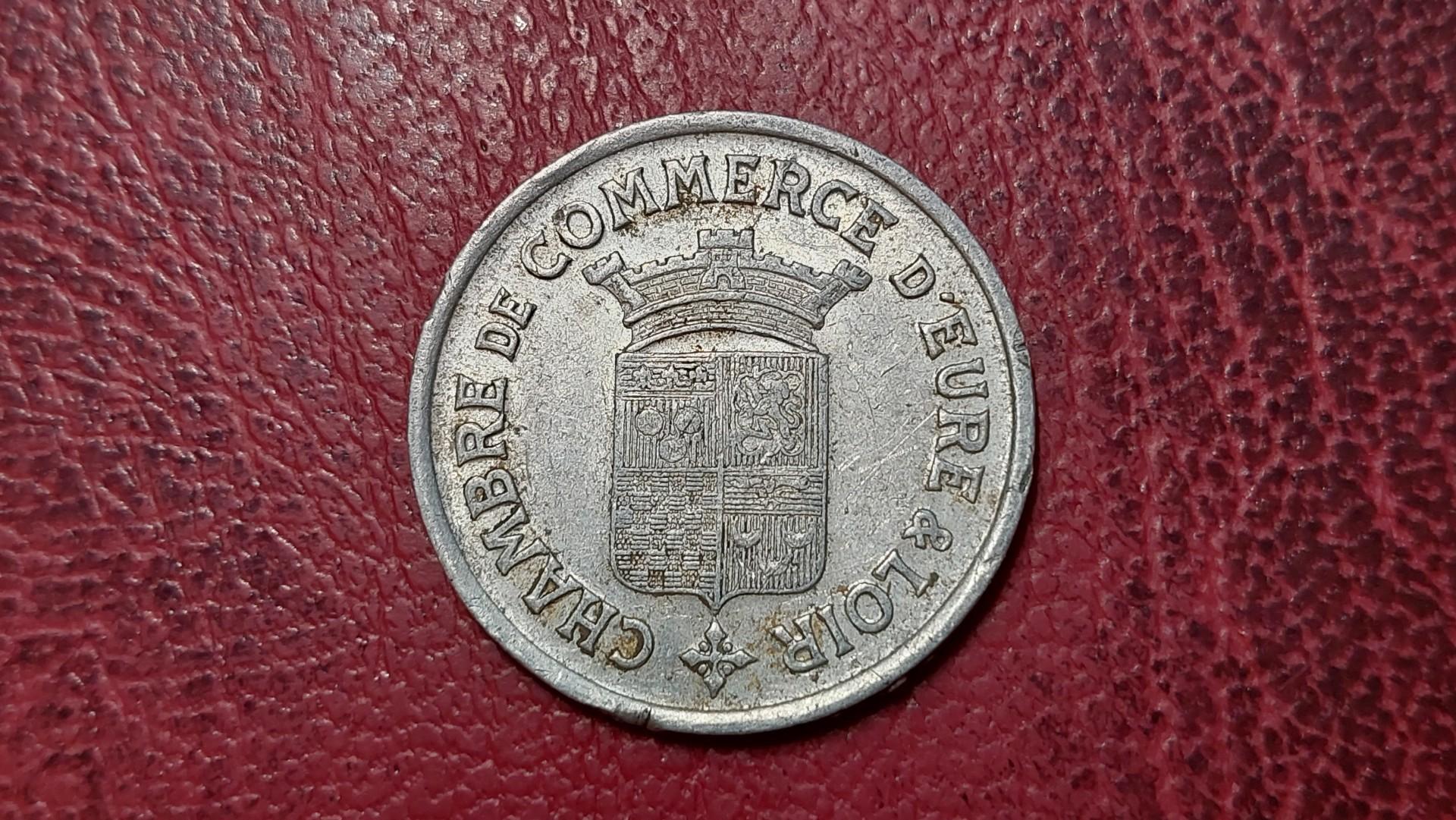 25 Centimes 1922 Eure et Loir Notgeld Prancūzija