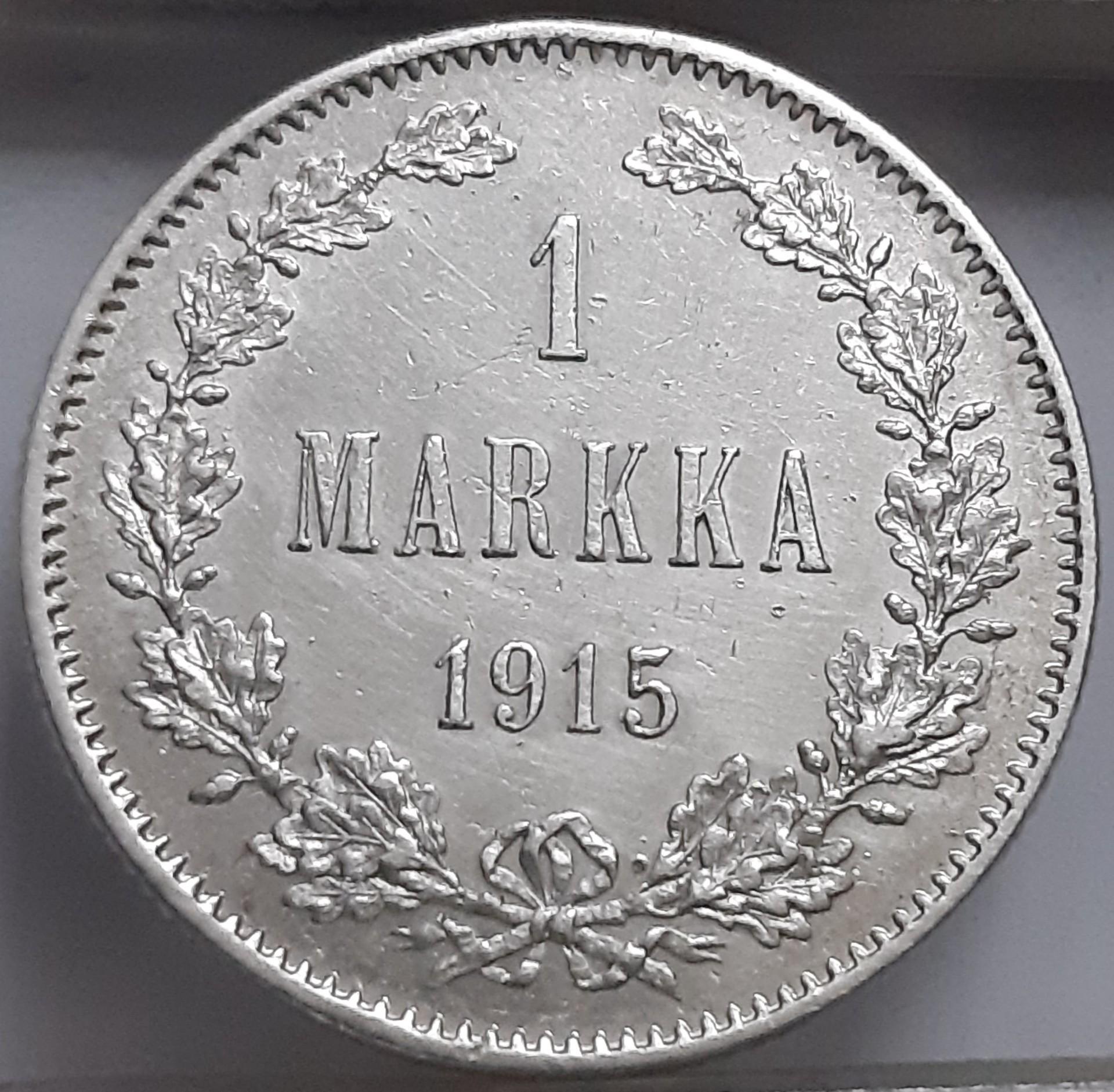Suomija 1 Markė 1915 KM#3.2 Sidabras (2392)