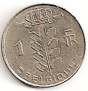 Belgija. 1 frankas ( prancūziškas variantas ) ( 1975 ) XF