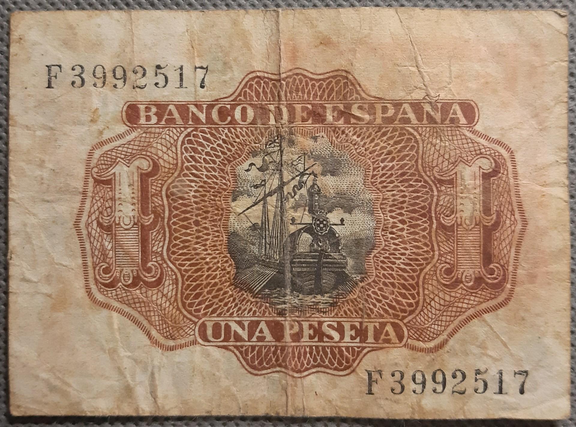 Ispanija 1 Peseta 1953 N#202369 84x60mm (2907)