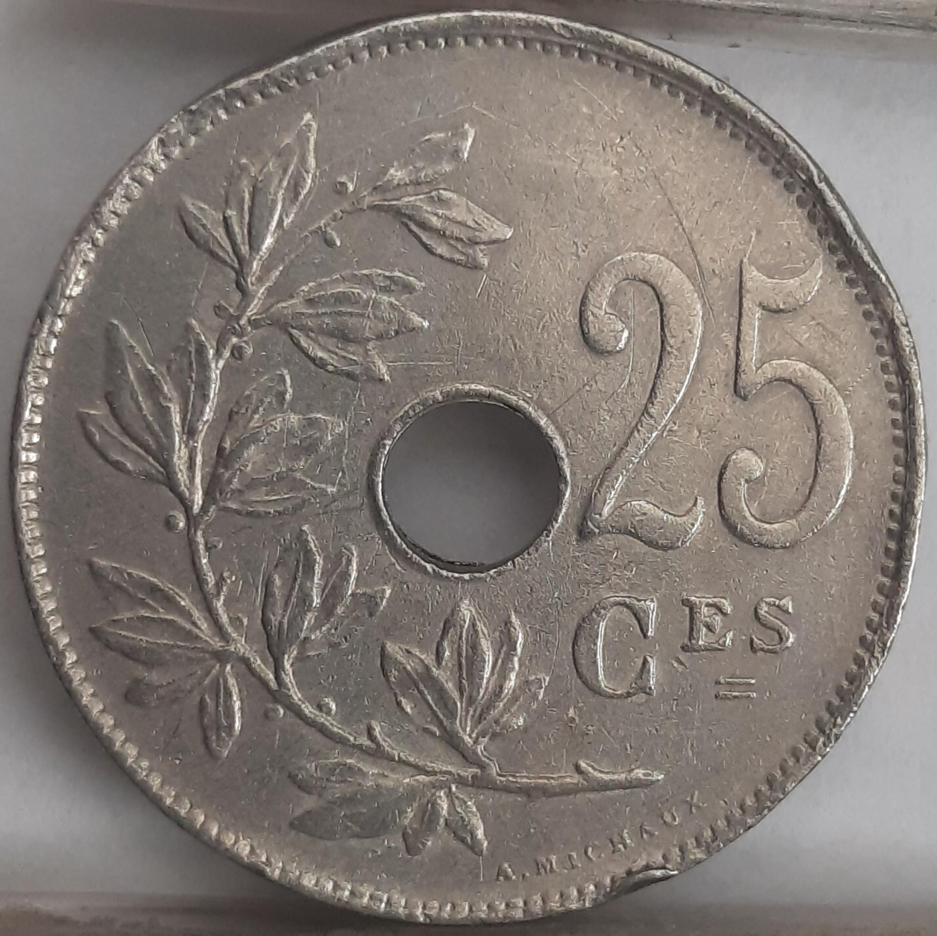 Belgija 25 Santimai 1923 KM#68 (2914)