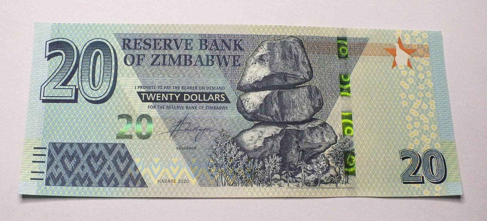 Zimbabvė 20 dolerių 2020m.