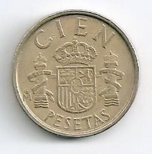 Ispanija. 100 pesetų ( 1985 ) XF