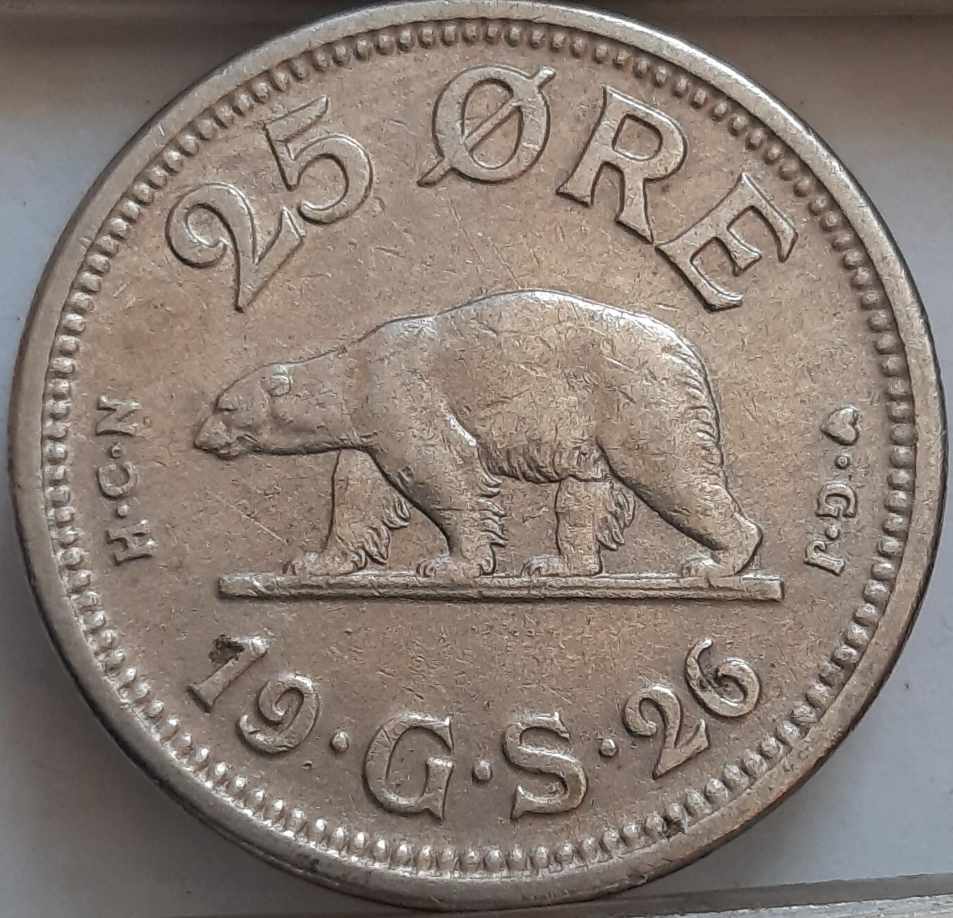Grenlandija 25 Erės 1926 KM#5 (3010)