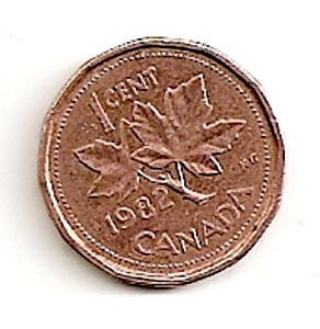 Kanada. 1 centas ( 1986 ) XF