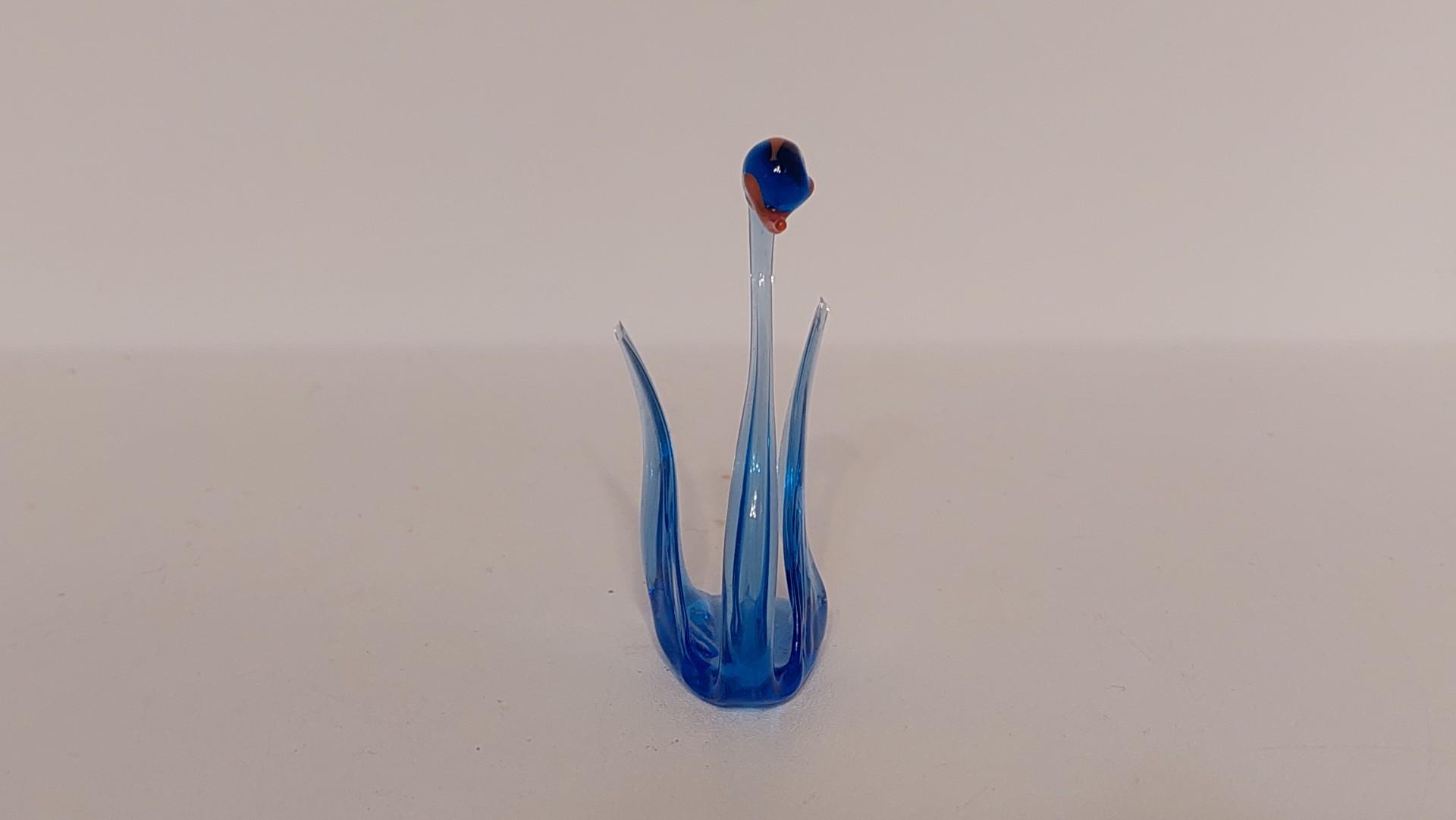 Stiklinė (su burbuliukais) mėlyna maža gulbė