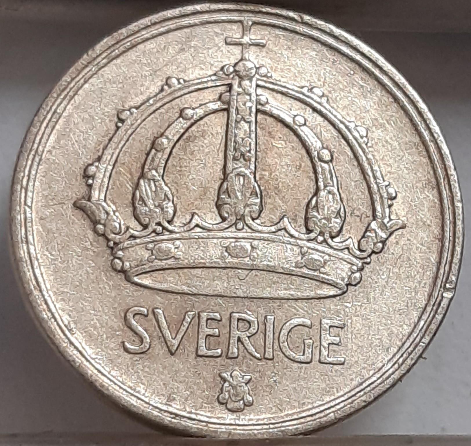 Švedija 10 Erių 1942 KM#813 Sidabras (3133)