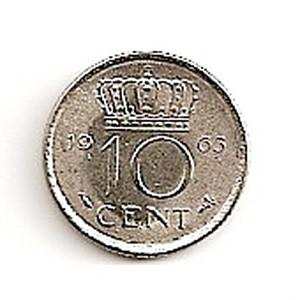 Olandija. 10 centų ( 1969 ) XF