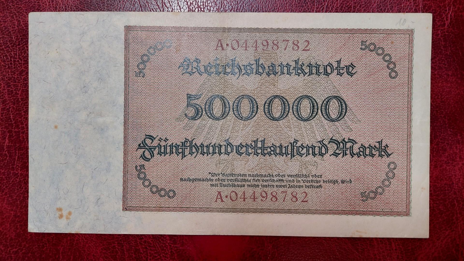 500,000 Mark 1923.05.01 Vokietija P-88a.2