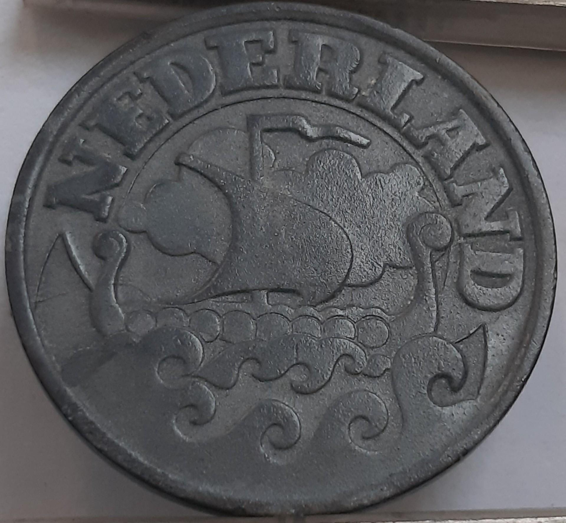 Nyderlandai 25 centai 1941 KM#174 Cinkas (3365)