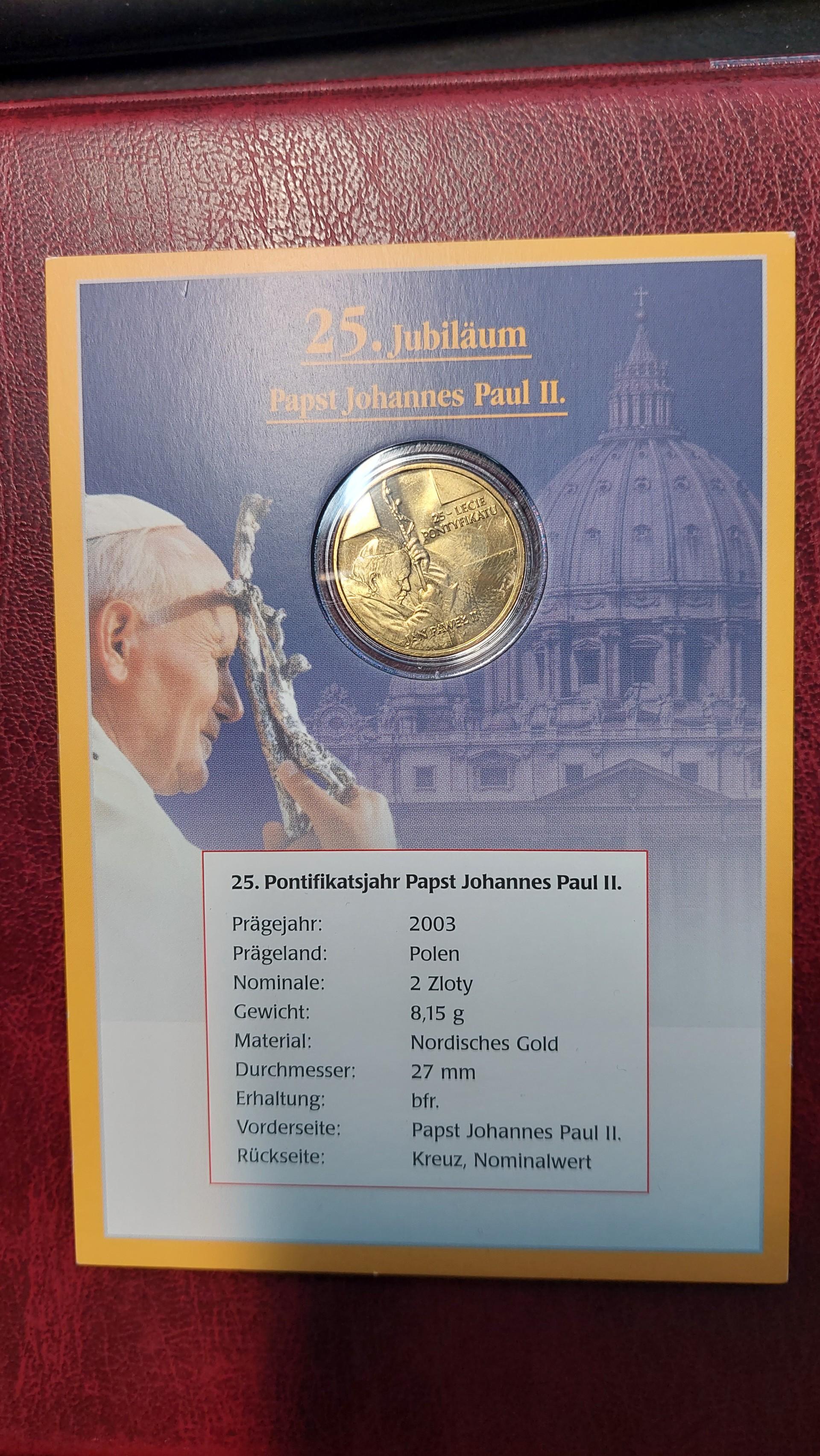 Lenkija 2 zlotai, 2003 25 metai Jono Pauliaus II