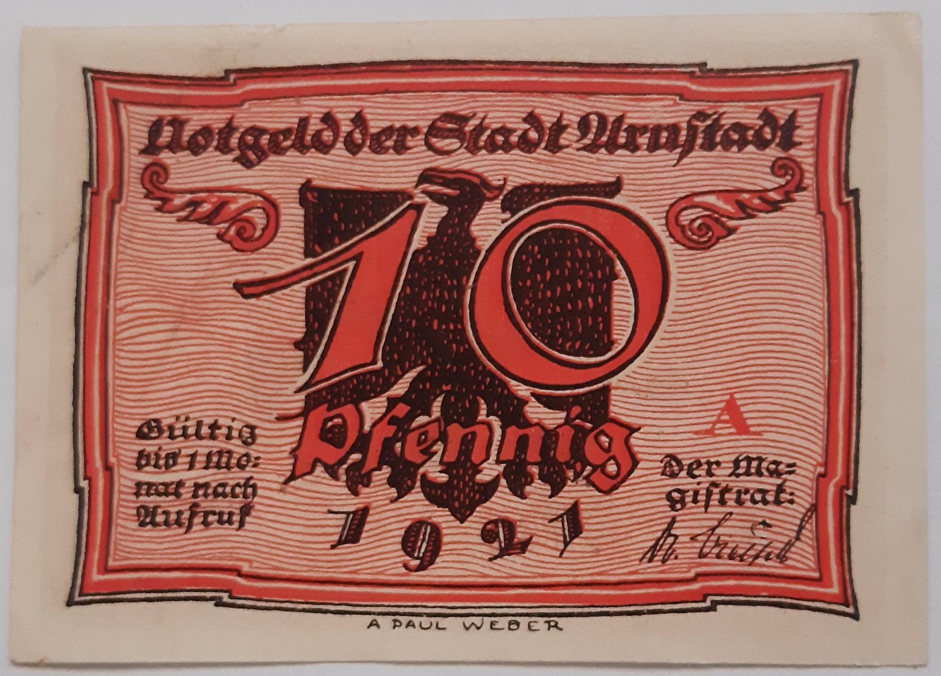 Vokietija 10 Pfenigų 1921 N#210280 84x59mm (3479)
