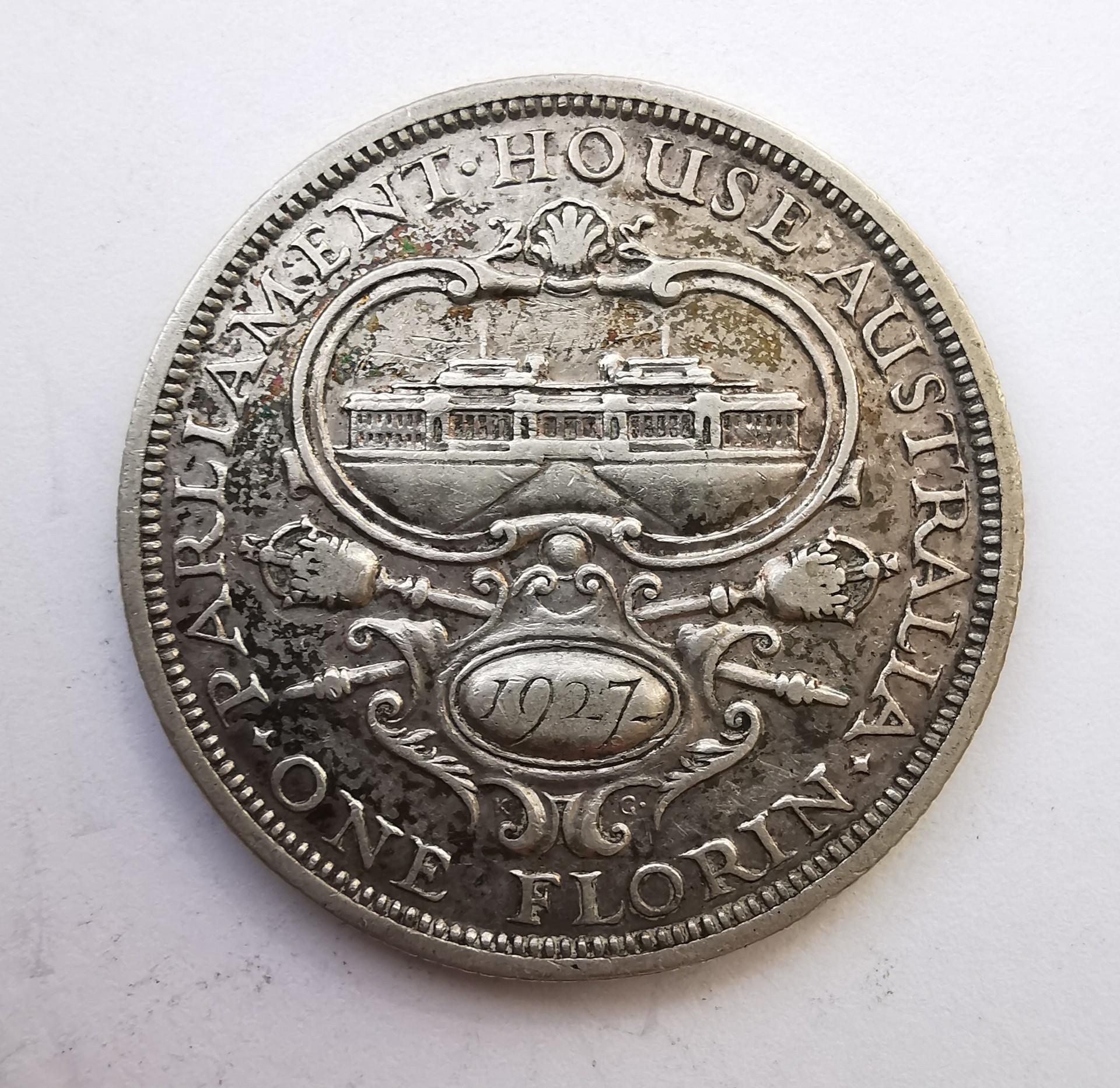 Australija florinas 1927 sidabras proginė 