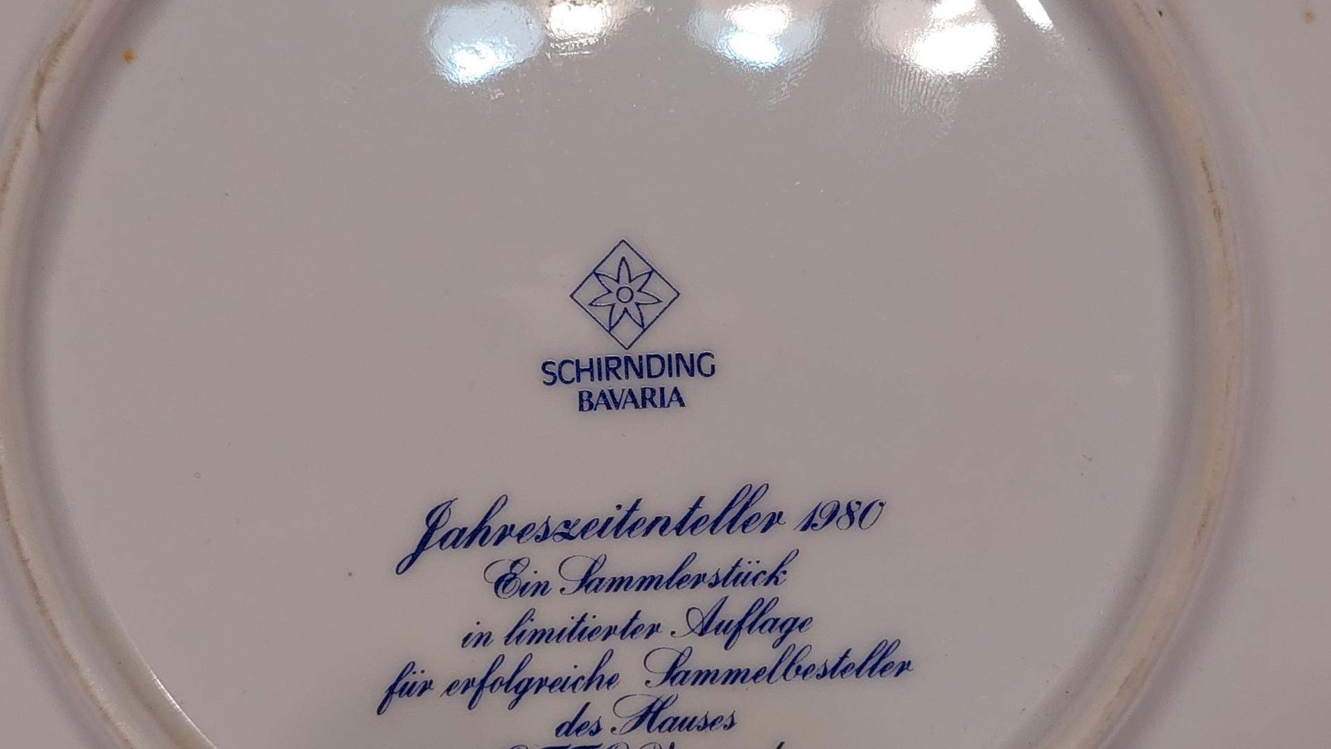Schirnding Bavaria porceliano lėkštė medis kaime 1980
