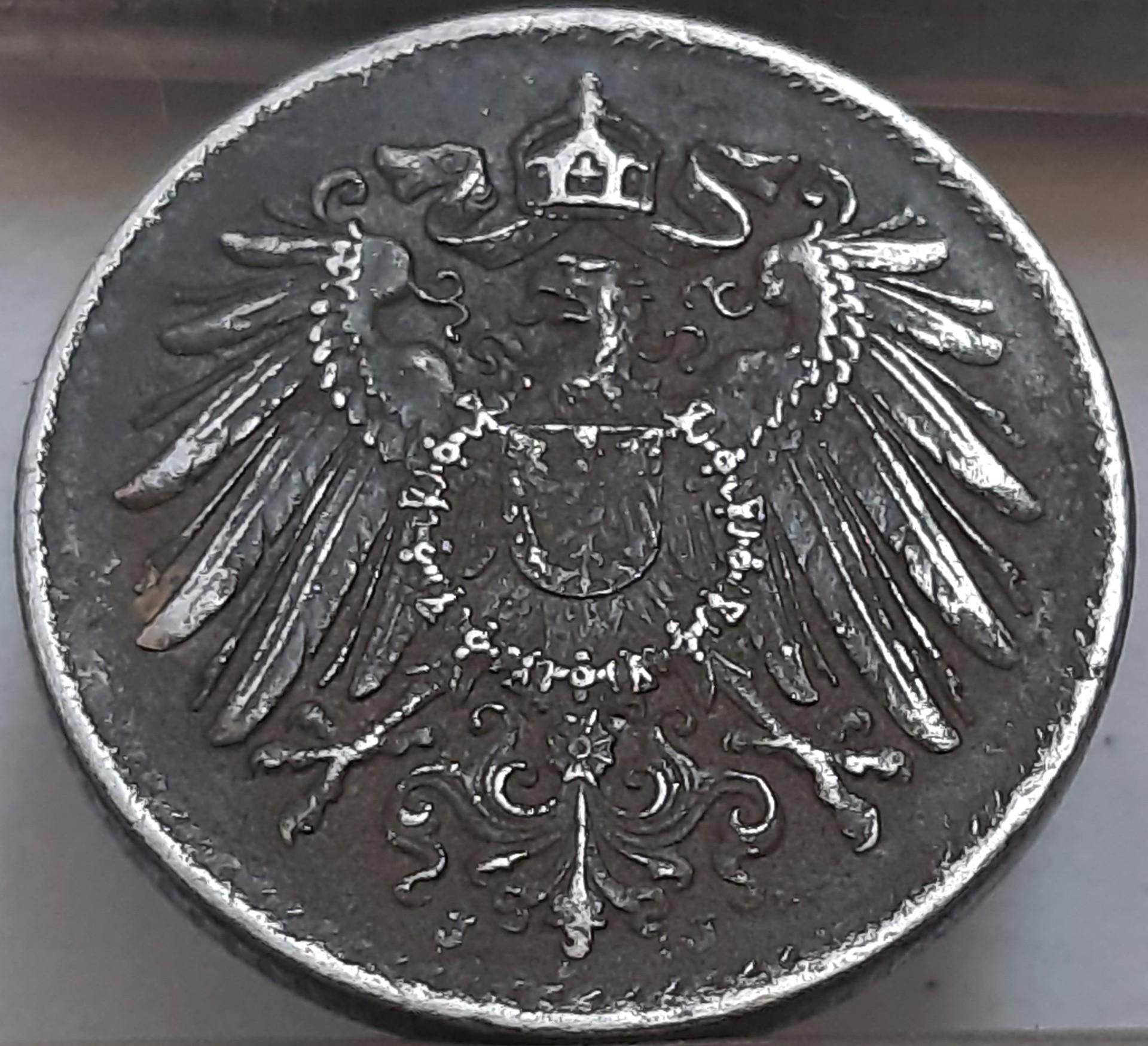 Vokietija 5 Pfenigai 1918 J KM#19 (3772)