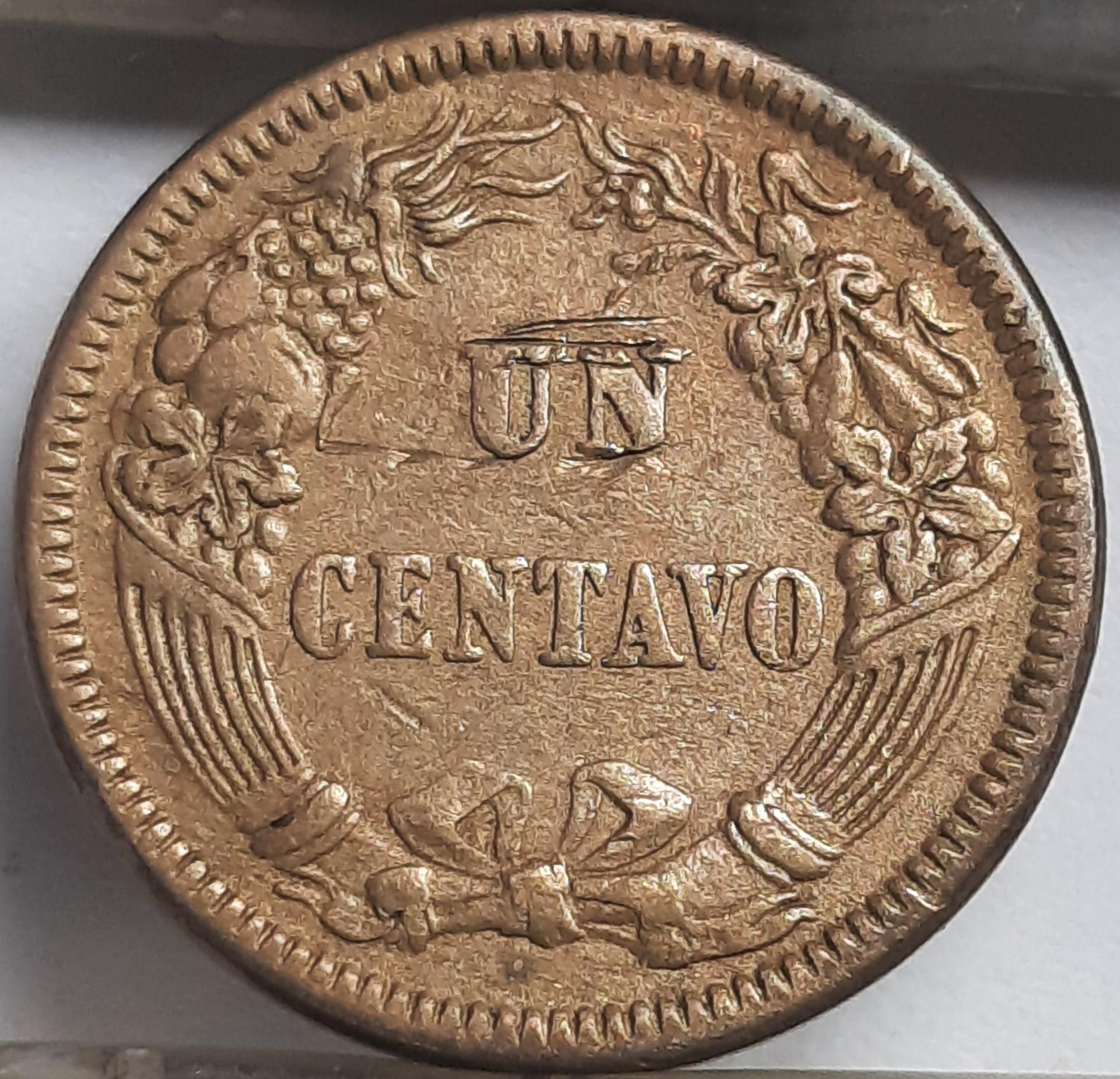 Peru 1 sentavas 1863 KM#187.1 (3927)