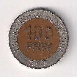 Ruanda - 100 frankų (2007)