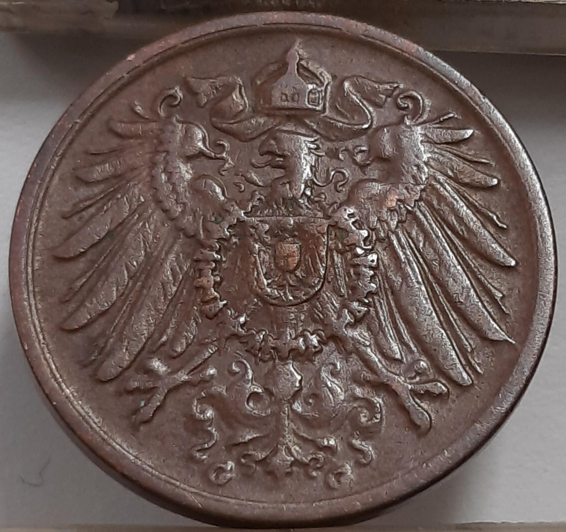 Vokietija 2 Pfenigai 1906 G KM#16 Varis (4245)