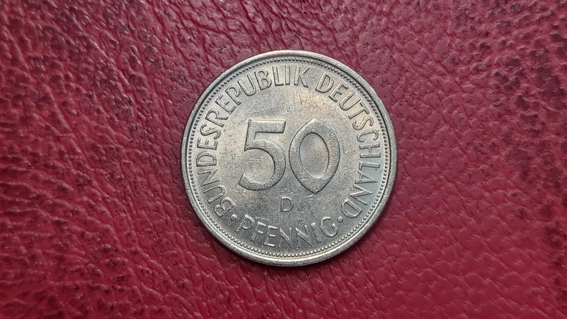 Vokietija 50 pfenigų, 1972D KM# 109