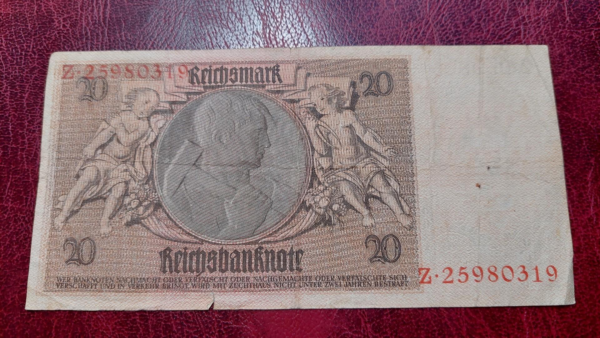 20 Reichsmark 1929.01.22 Vokietija P-181a/1