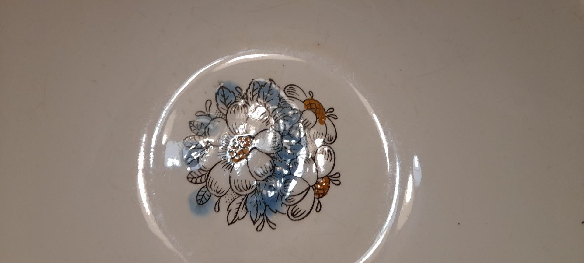 Vintažinis porcelianinis Zik dubuo su gėlių motyvais, 1,2 l