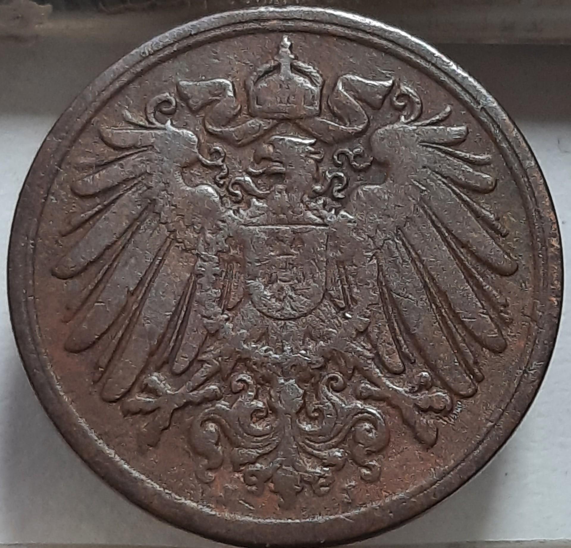 Vokietija 1 Pfenigas 1895 J KM#10 Varis (4505)