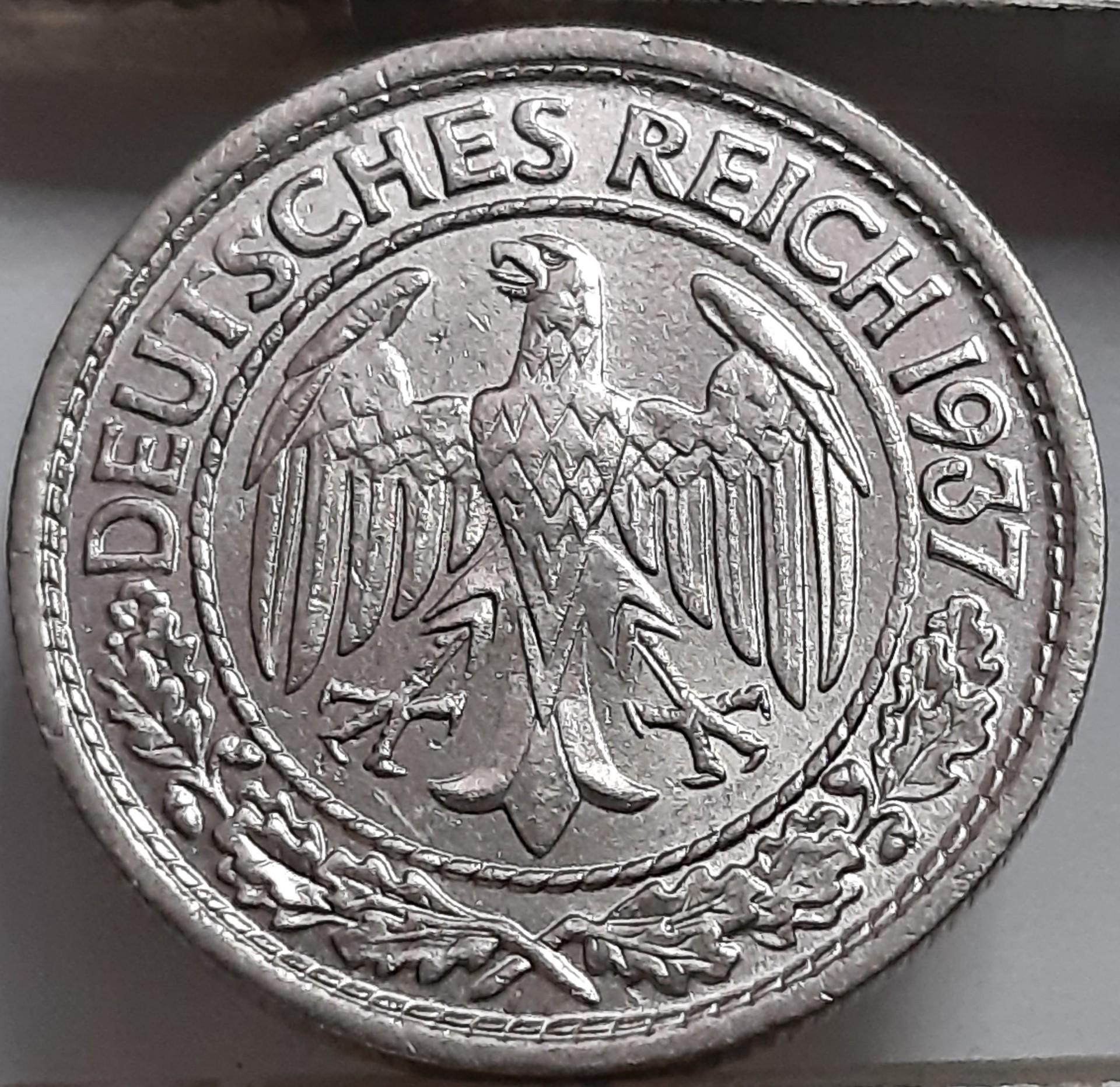 Vokietija 50 Reichspfenigų 1937 A KM#49 (4496)
