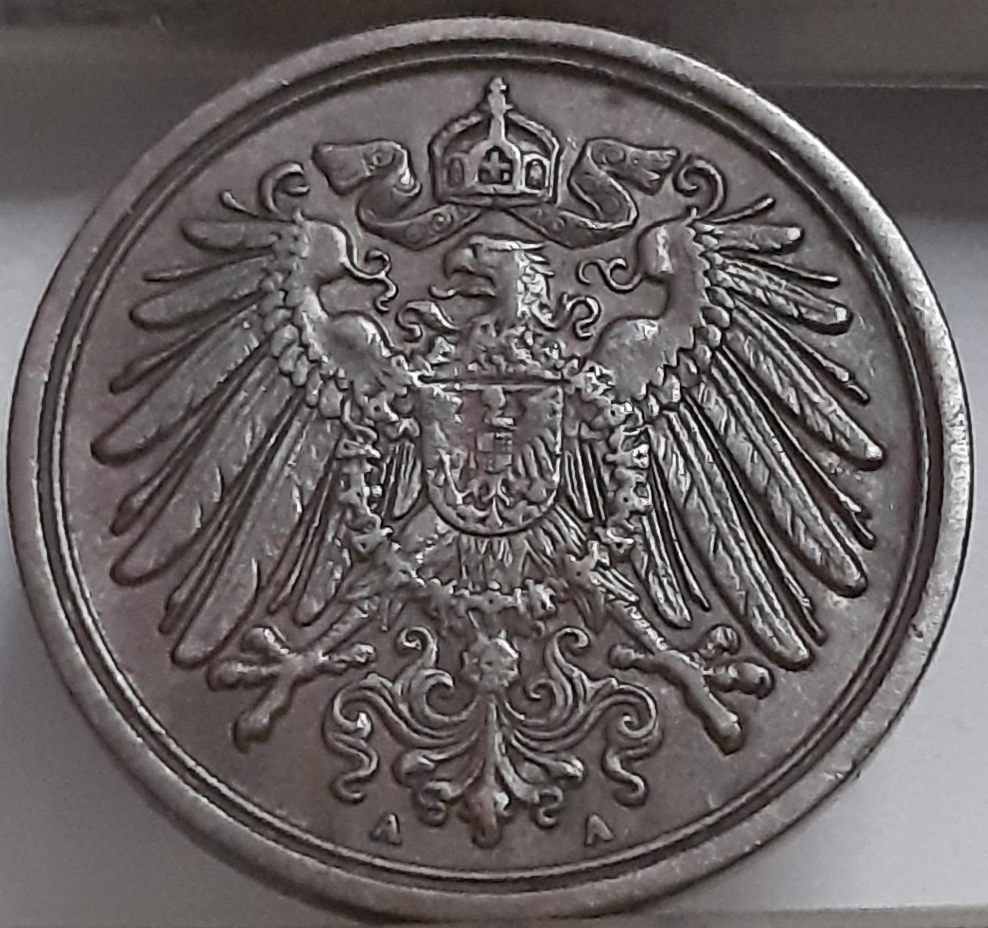 Vokietija 1 Pfenigas 1892 A KM#10 Varis (4850)