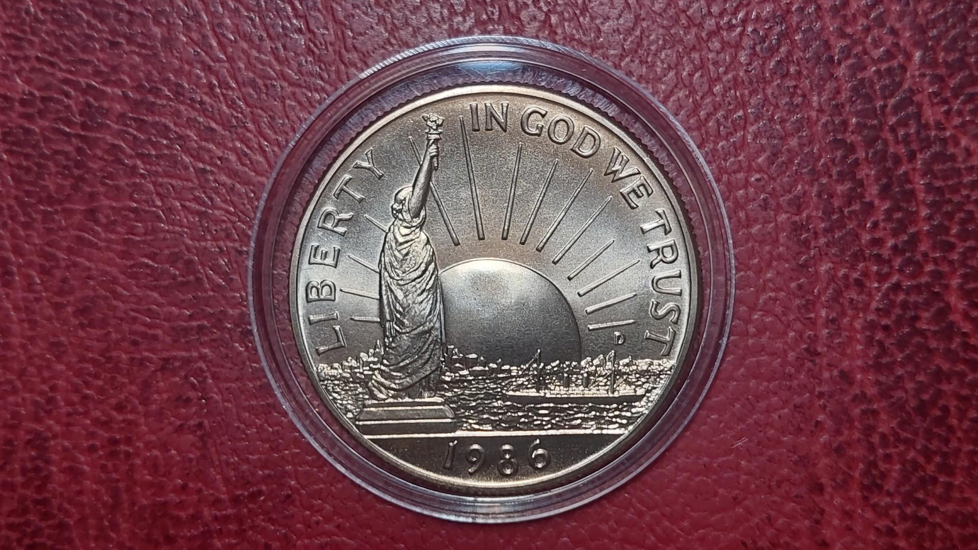 JAV ½ dolerio, 1986D KM# 212 Laisvės statulos