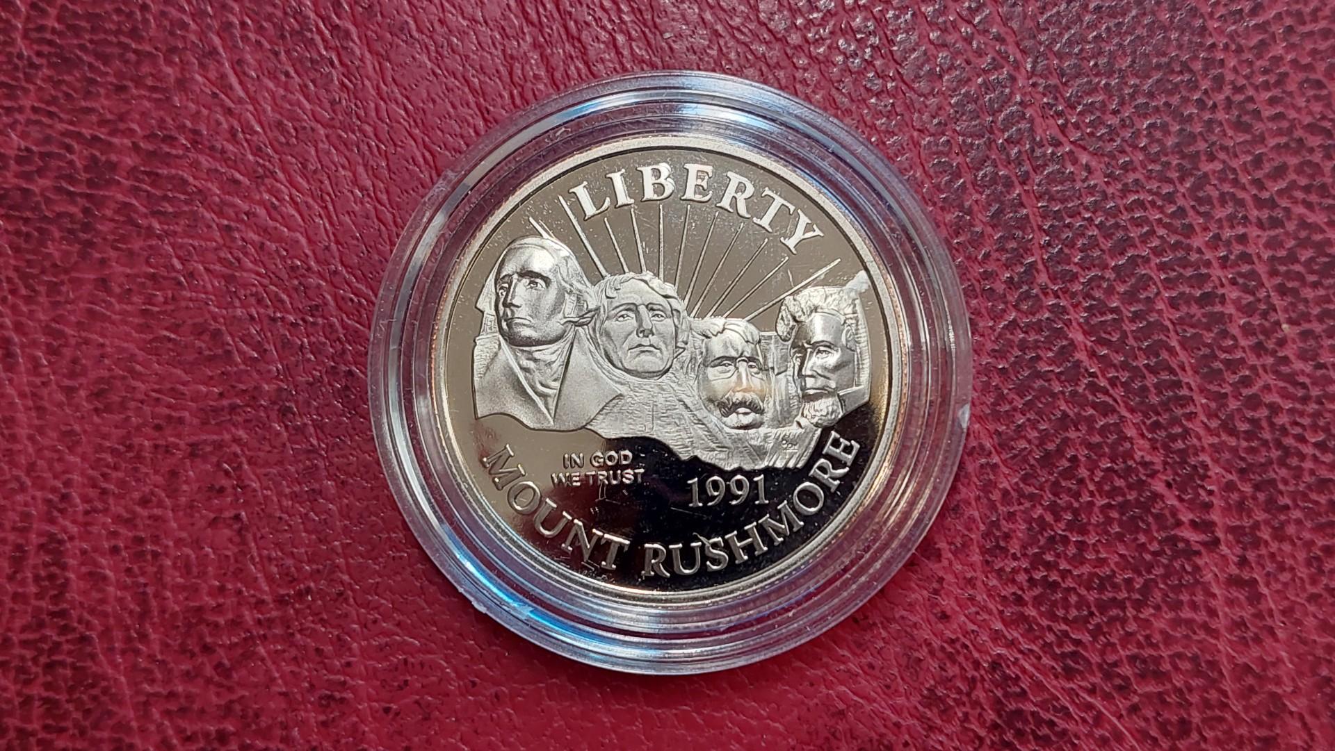JAV ½ dolerio, 1991S KM# 228 Rašmoro Kalno