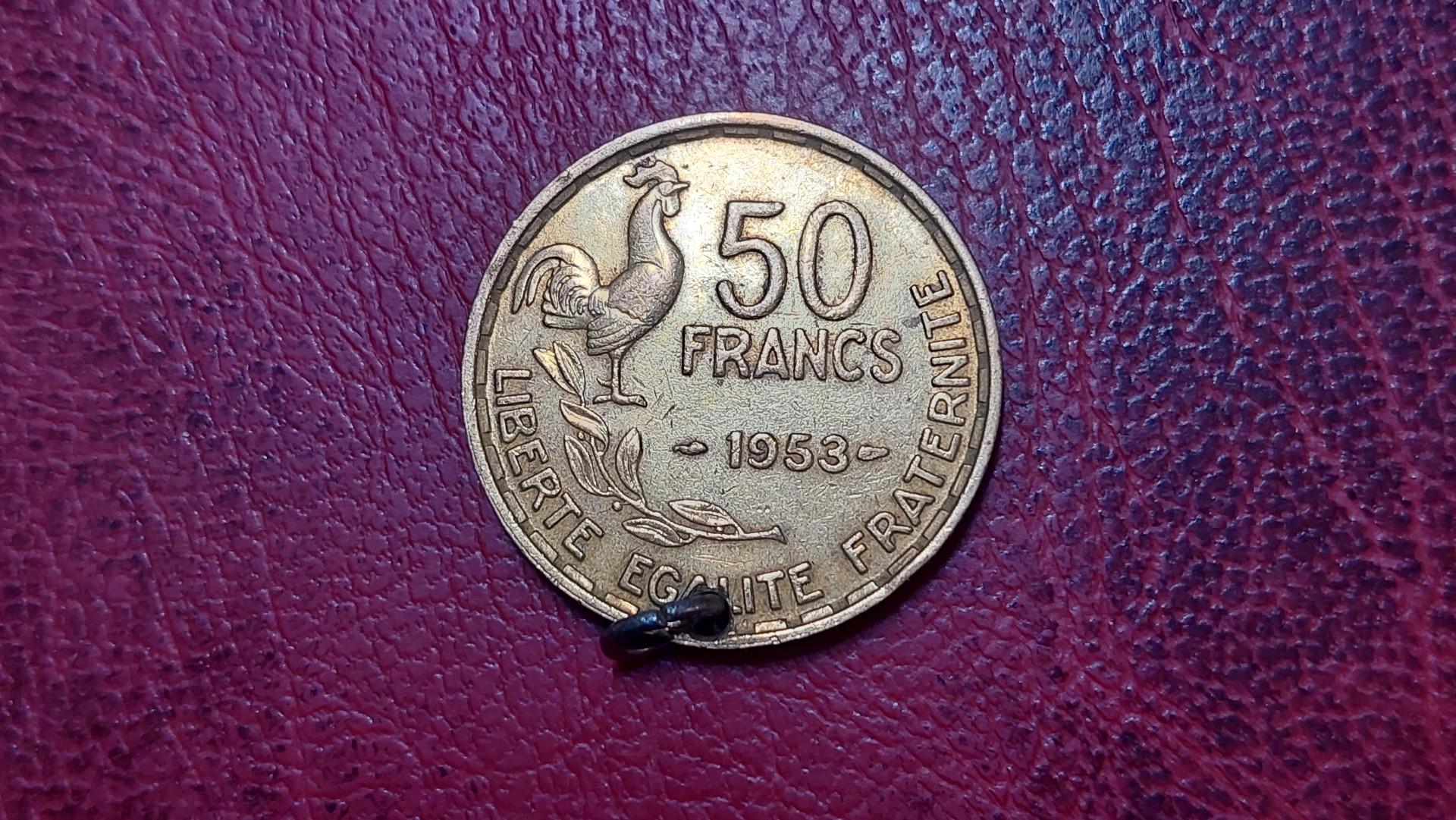 Moneta-pakabukas Prancūzija 50 frankų, 1953