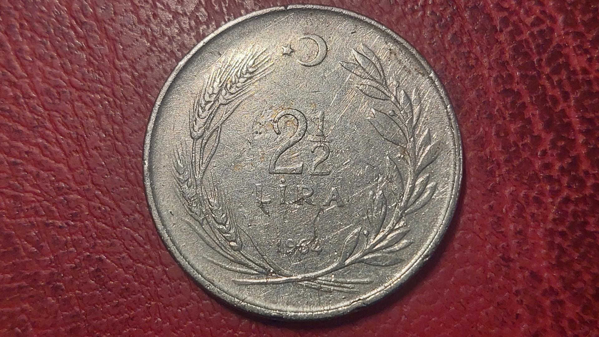 Turkija 2½ liros, 1964 KM# 893.1