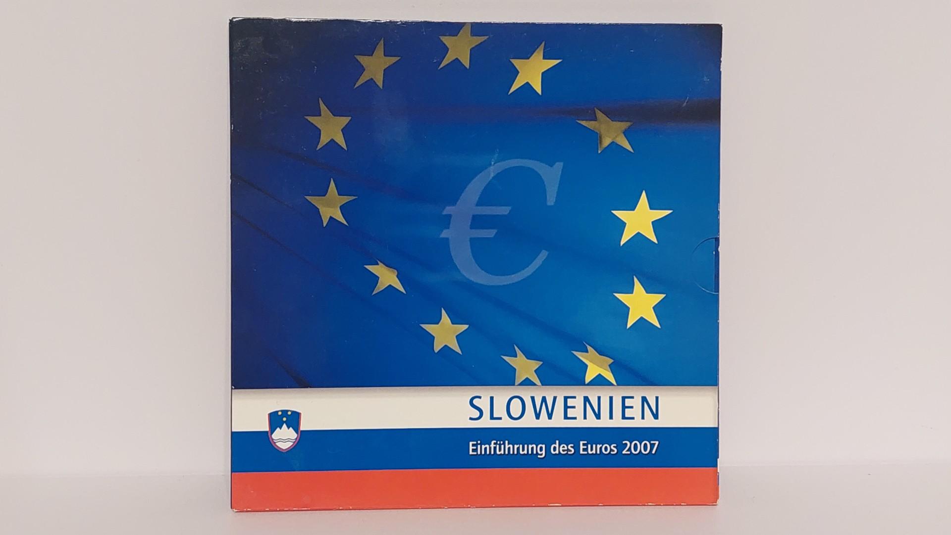 Slovėnijos Euro monetų setas 2007 su pašto ženlais