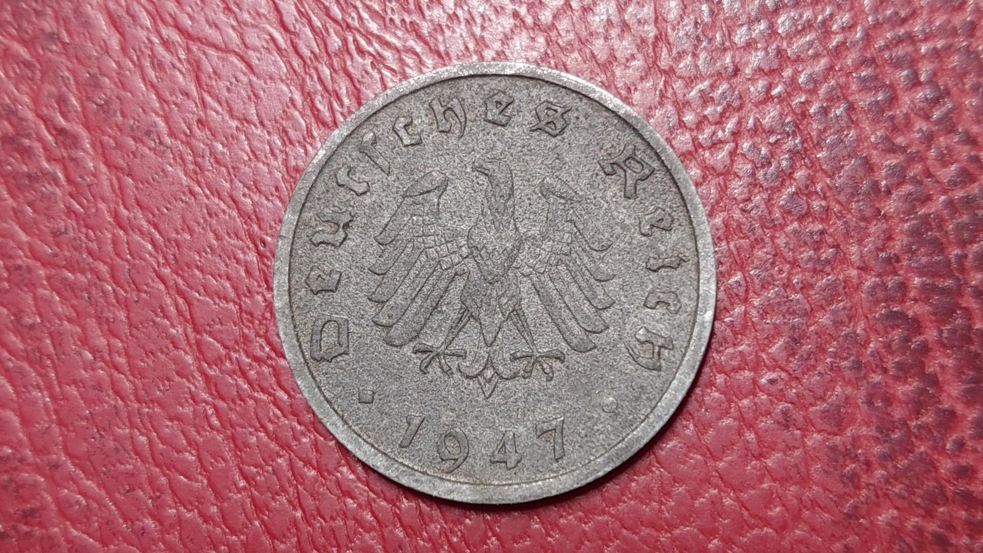 Trečiasis Reichas 10 reichspfenigų, 1947F KM# A104