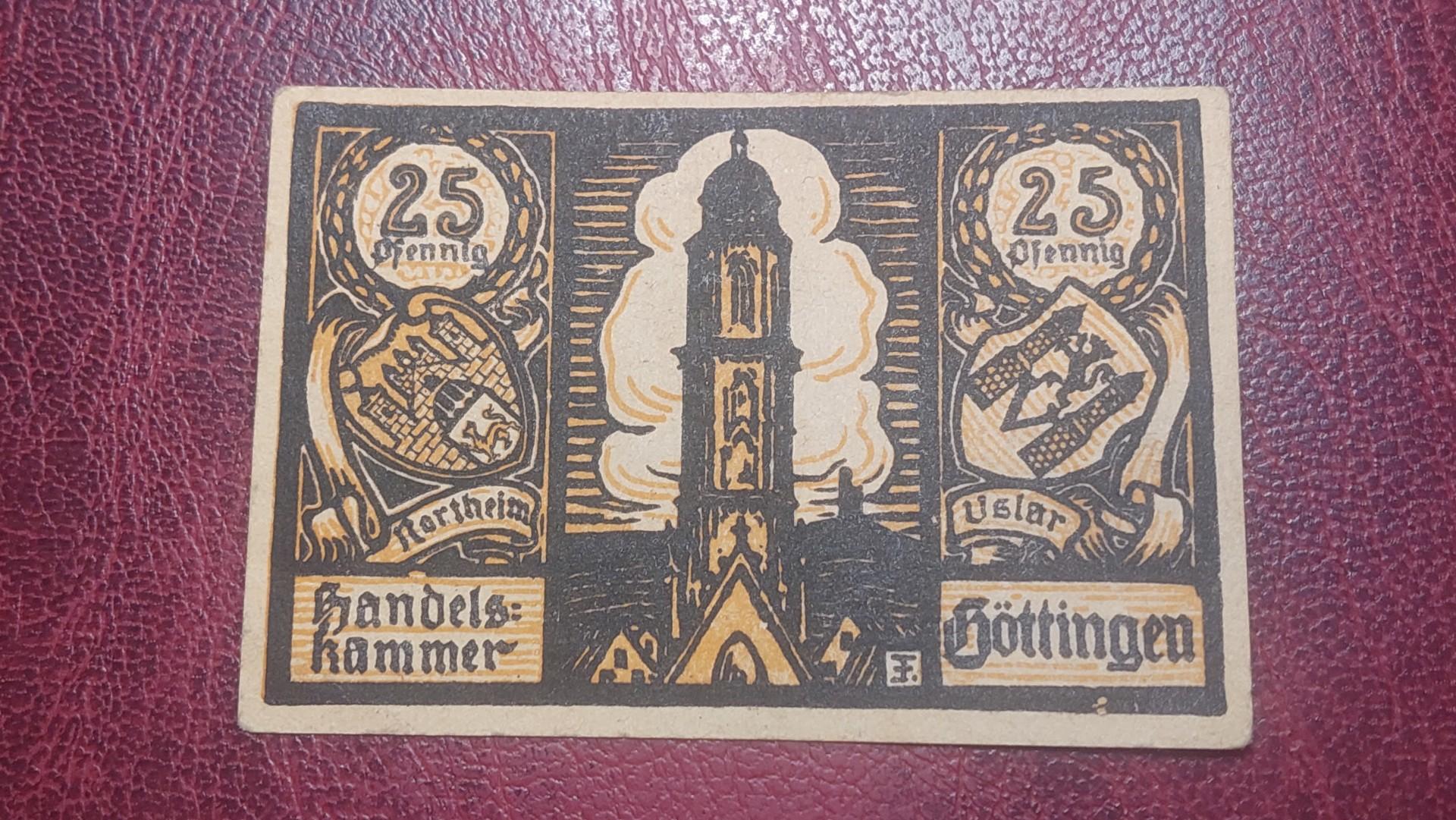 25 Pfennig 1920.11.19 Göttingen Notgeld Vokietija