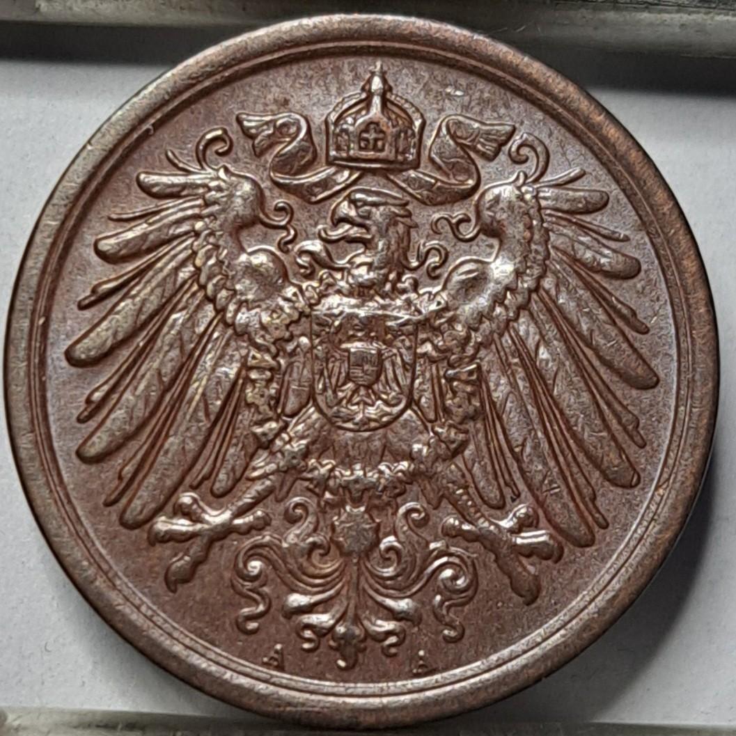Vokietija 2 Pfenigai 1912 A KM#16 Varis (5867)