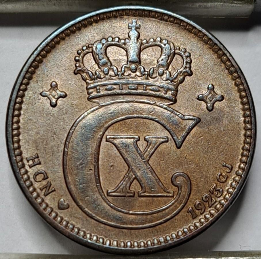 Danija 2 Erės 1923 KM#813 Bronza (5678)