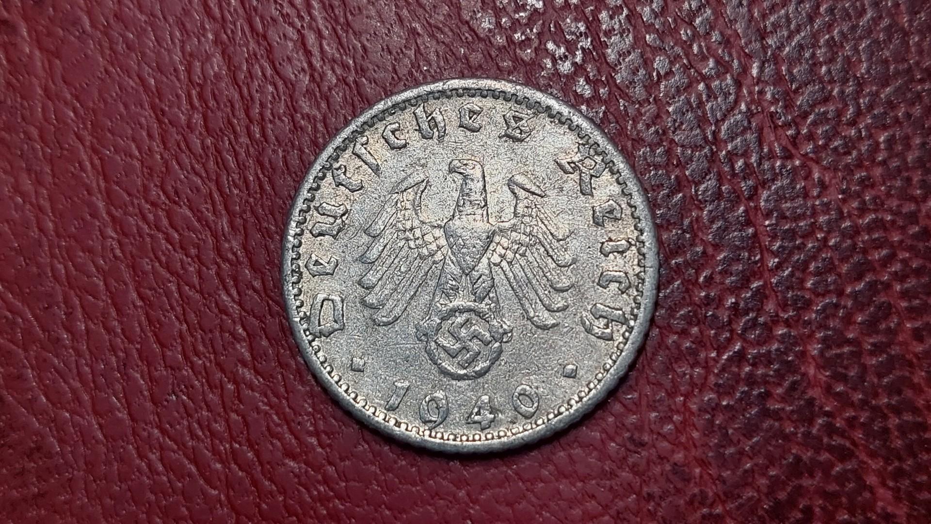 Trečiasis Reichas 50 reichspfenigų, 1940D KM# 96