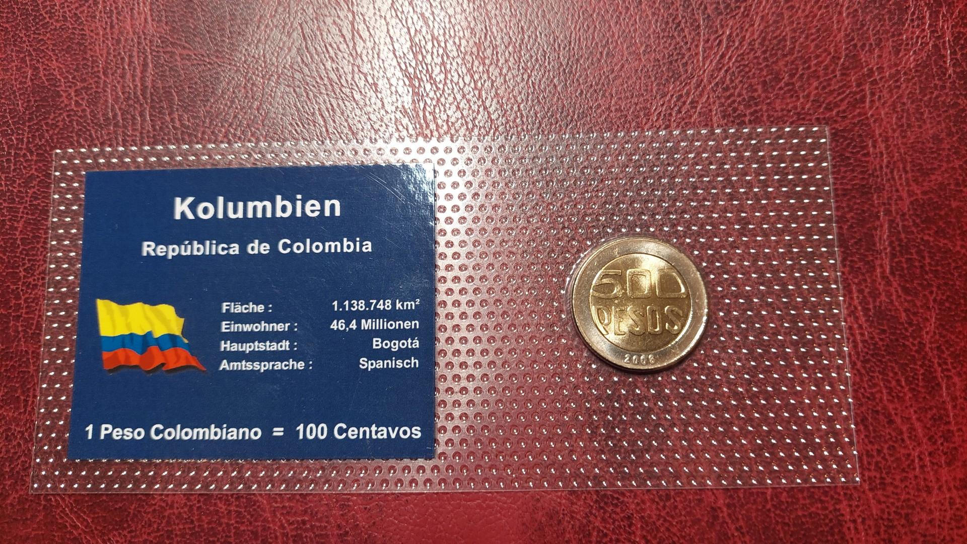 Kolumbija 500 pesų, 2006 KM# 286 spec. įdėkle