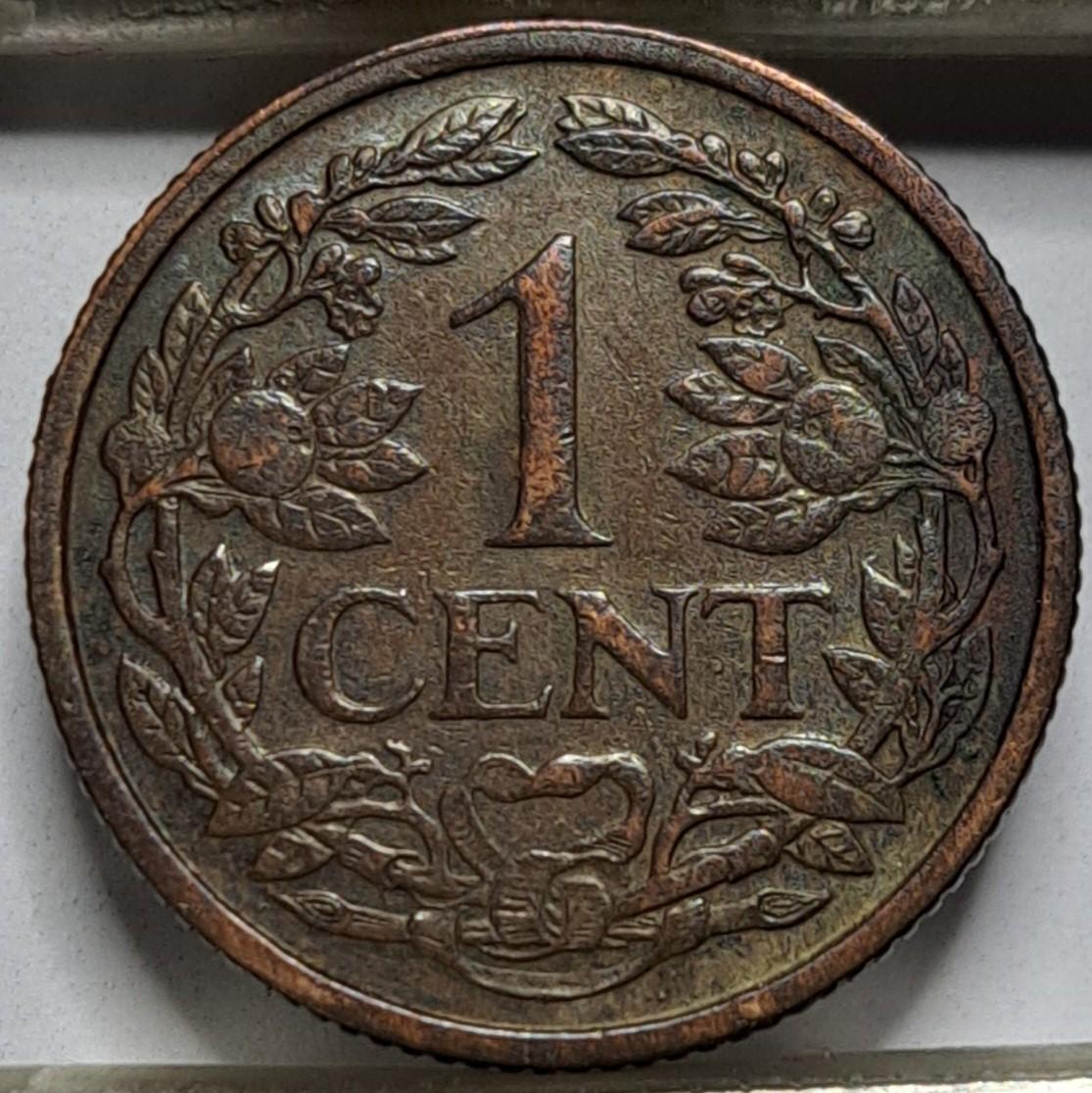 Nyderlandai 1 Centas 1916 KM#152 Bronza (6732)