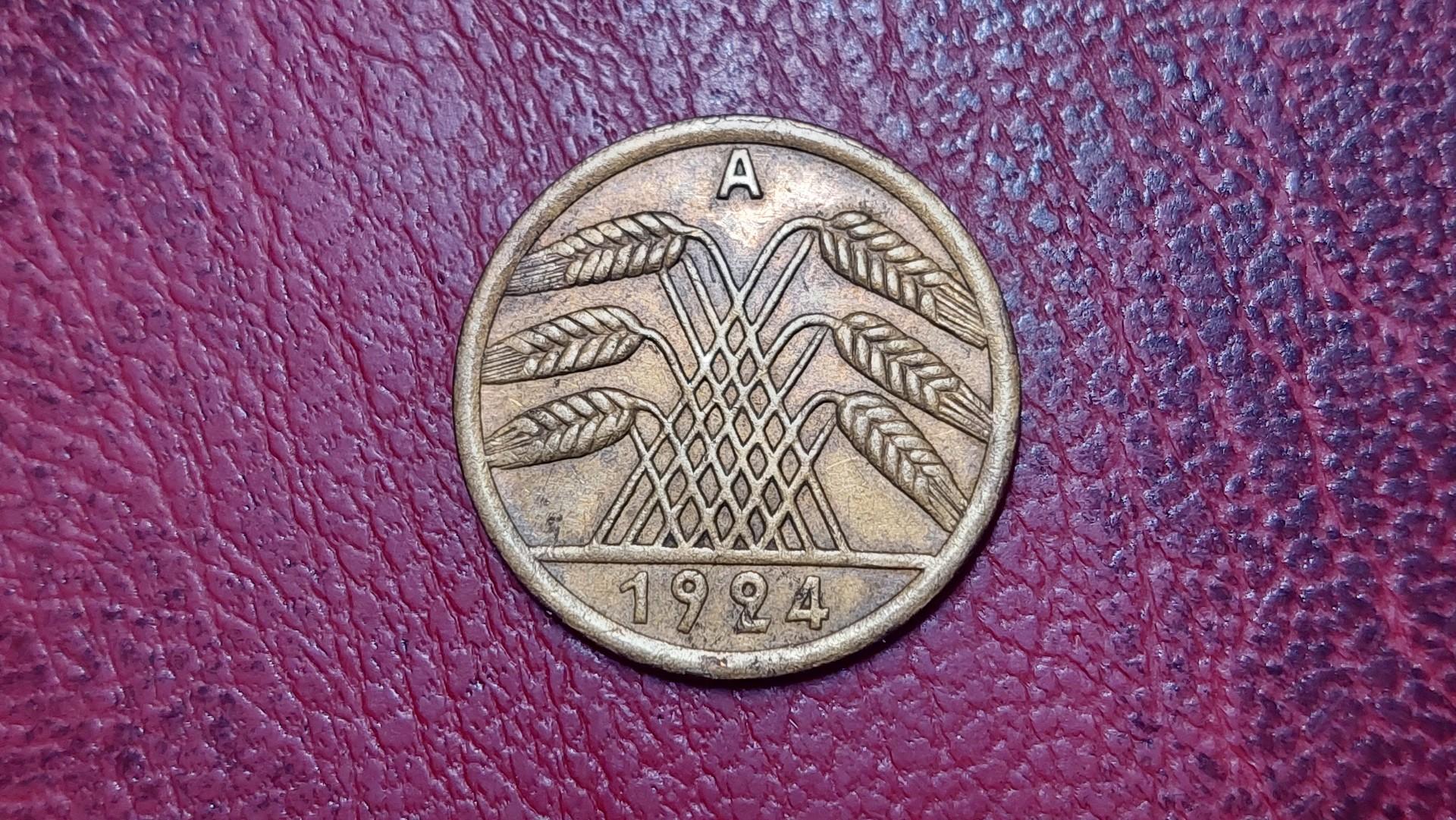 Vokietija 50 rentenpfenigų, 1924A KM# 34