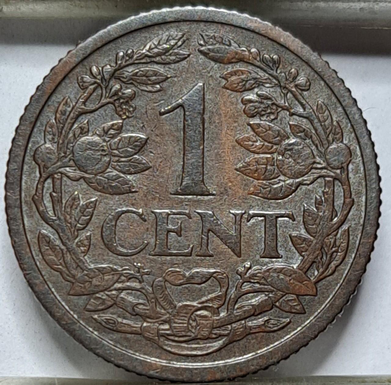 Nyderlandai 1 Centas 1914 KM#152 Bronza (6728)
