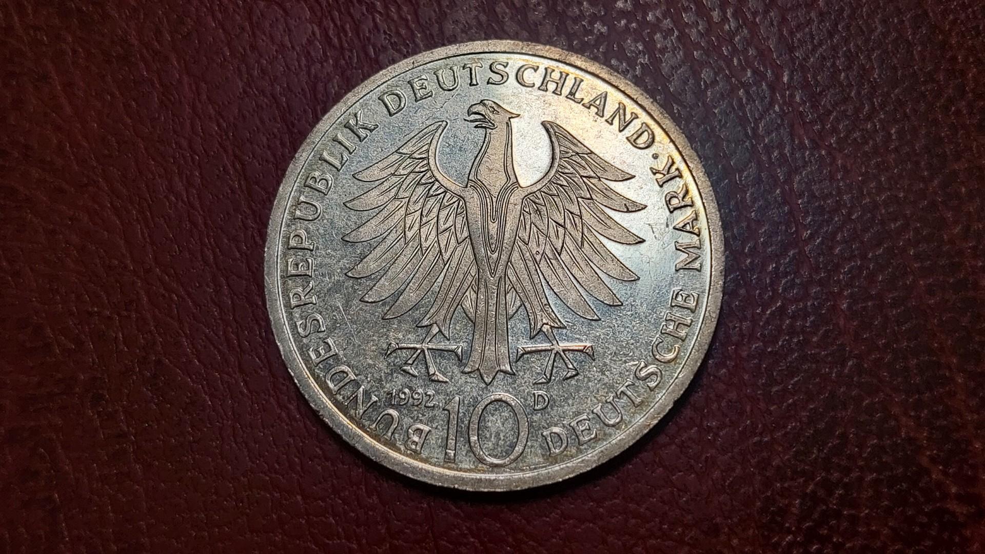 Vokietija 10 markių, 1992 KM# 179 AG „Pour le Méri