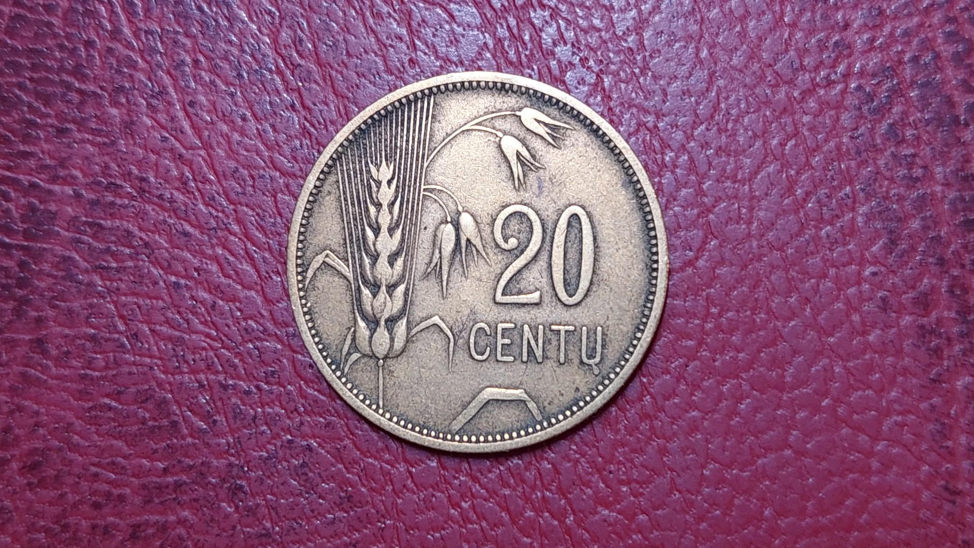 Lietuva 20 centų, 1925 KM# 74