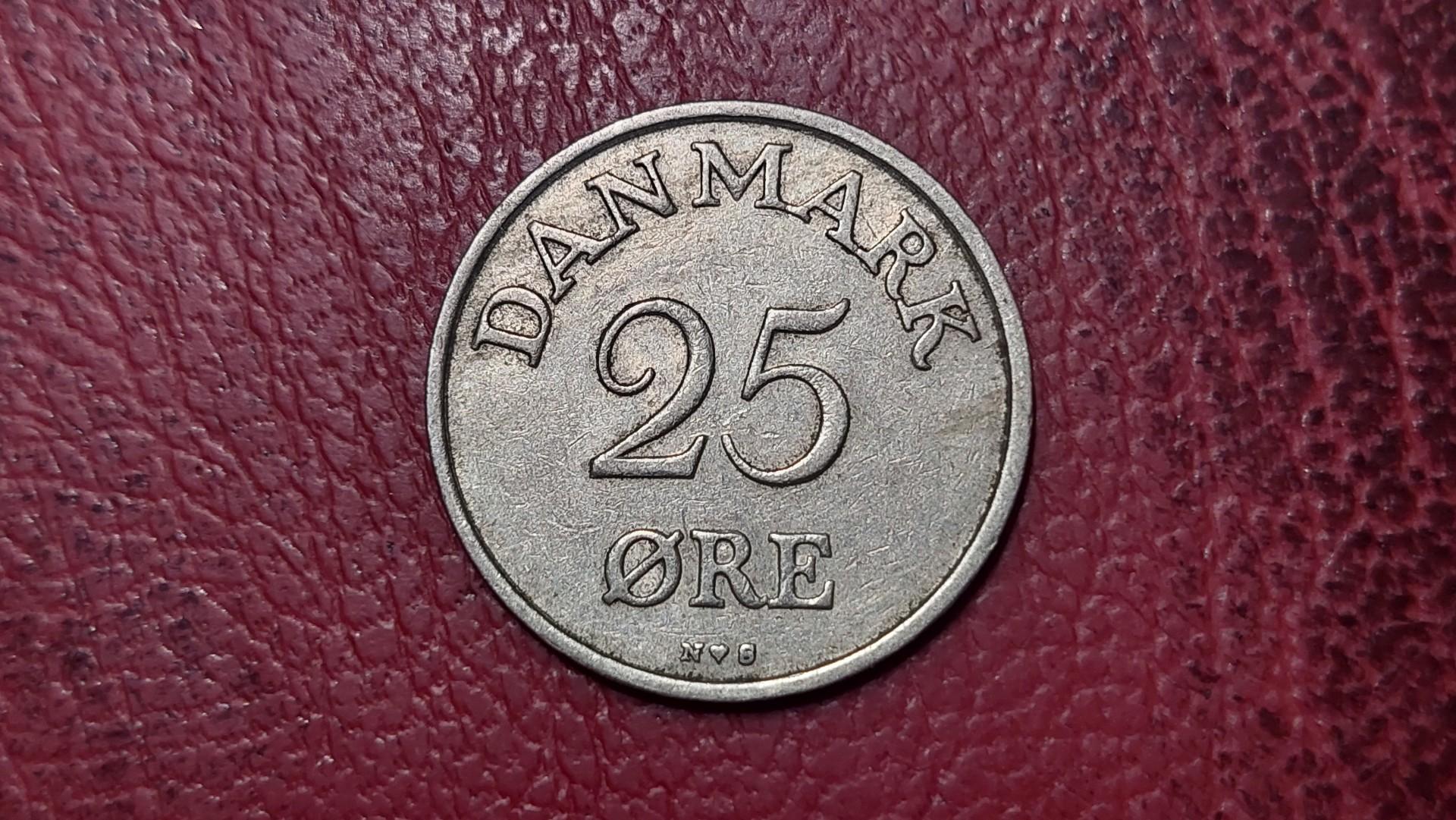 Danija 25 erės, 1954 KM# 842