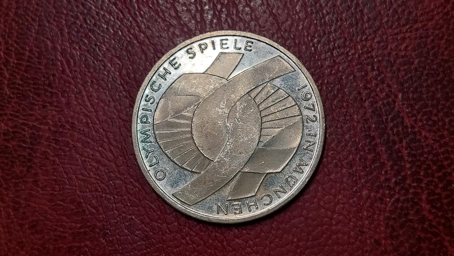 Vokietija 10 markių, 1972F KM# 131 Miunchenas AG