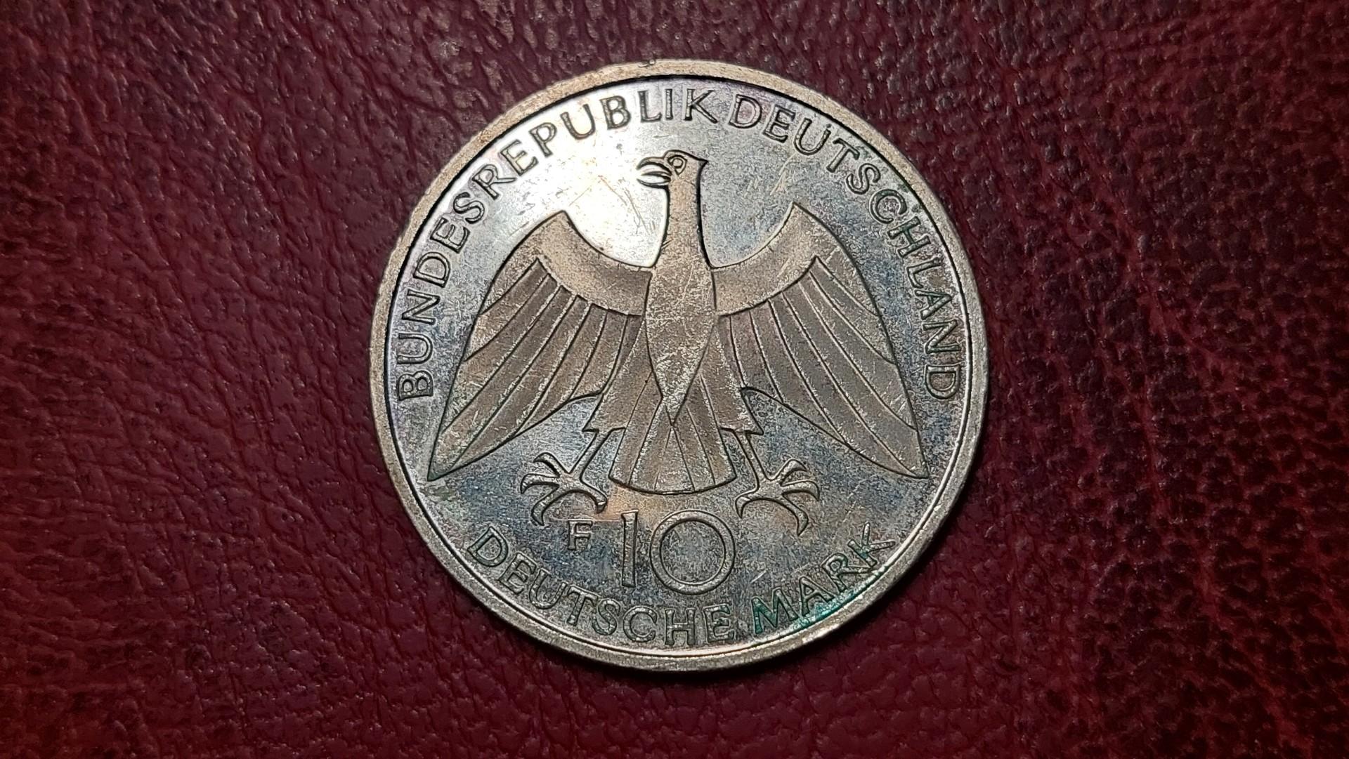 Vokietija 10 markių, 1972F KM# 131 Miunchenas AG